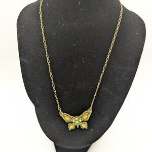 1928 Vintage Green Butterfly Necklace